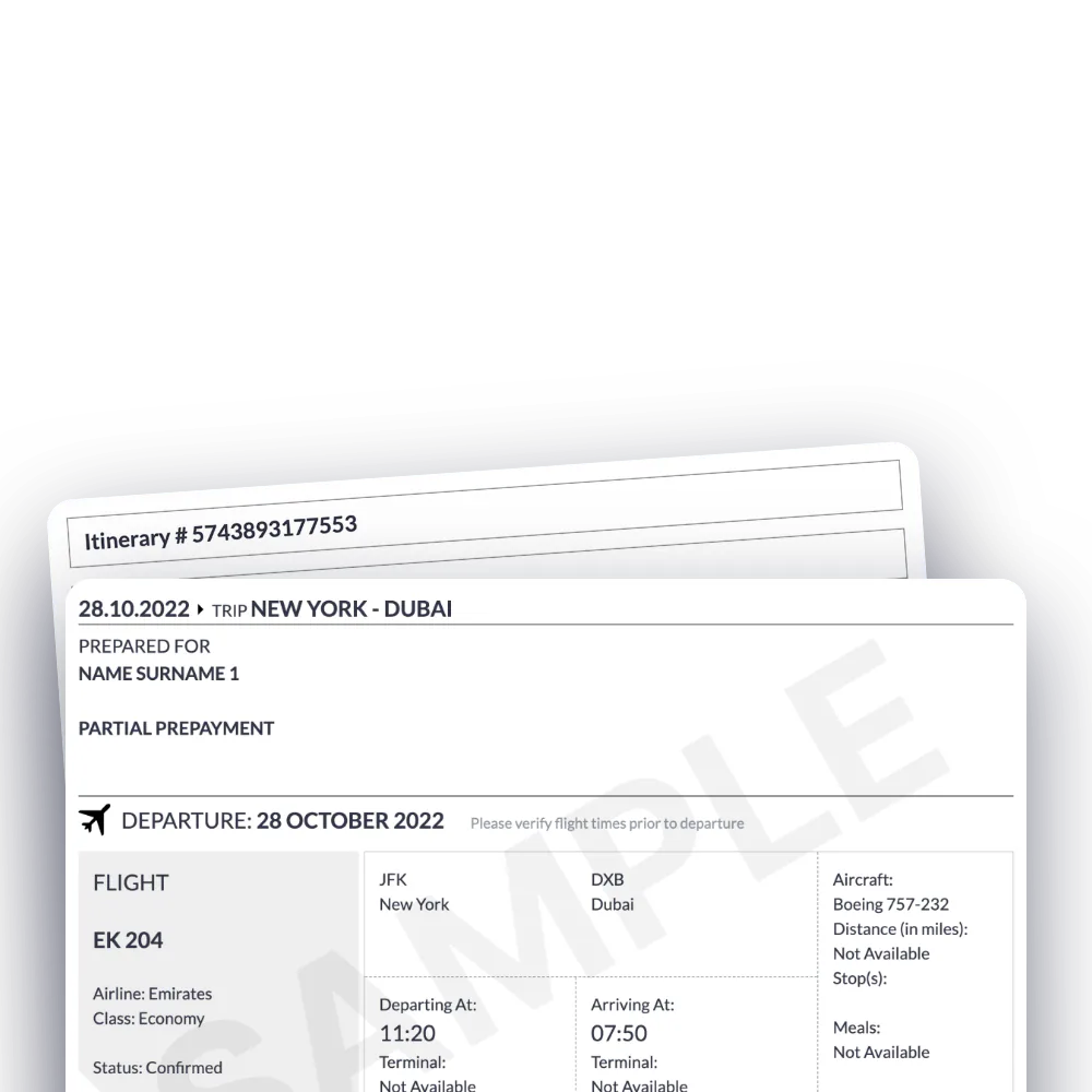 dummy ticket for visa